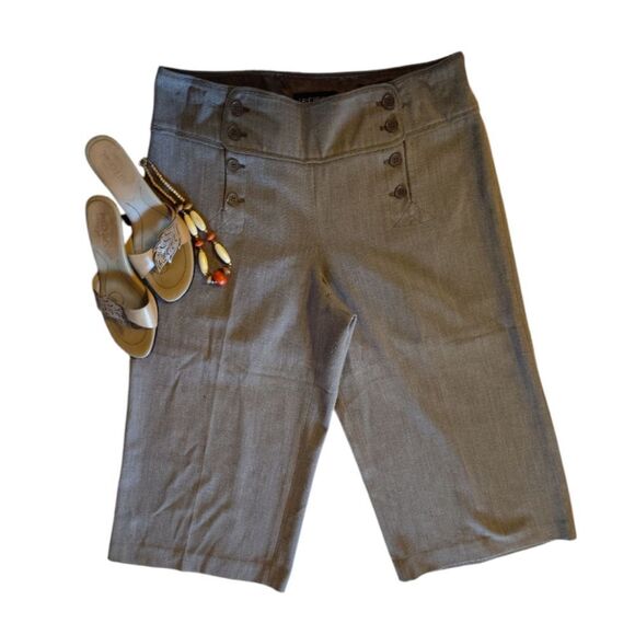 Lane Bryant Y2K Brown Sailor Front High Rise Wide Leg Capri Pants Plussize 14 - Picture 7 of 14